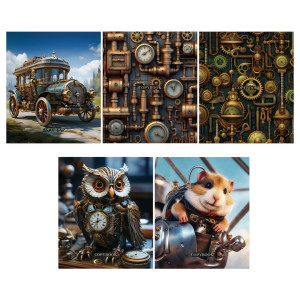 Тетрадь BG Стимпанк - А5 - 48 листов - Клетка