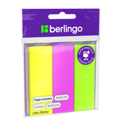 Закладки клейкие бумажные Berlingo Ultra Sticky - 25*75 мм - 3*100 л Закладки клейкие бумажные Berlingo Ultra Sticky - 25*75 мм - 3*100 л