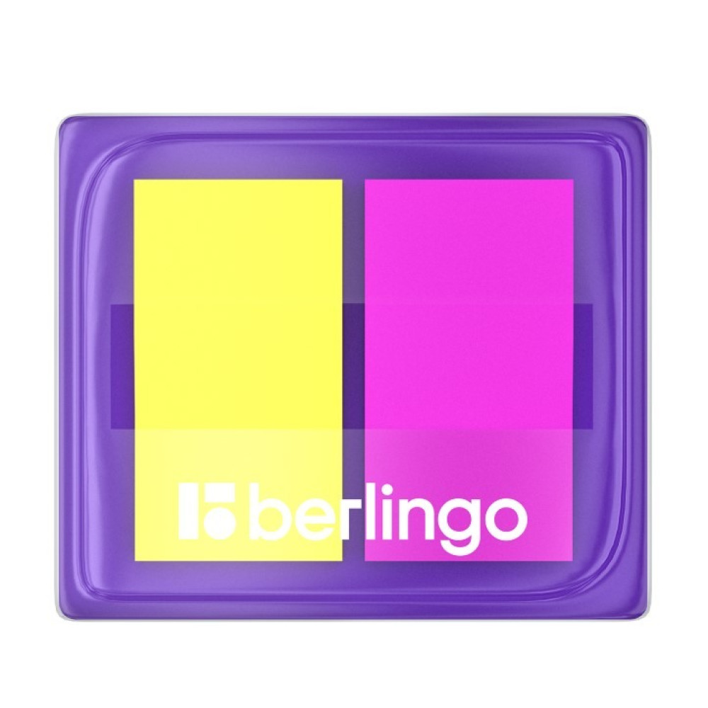 Закладки клейкие пластиковые Berlingo в диспенсере - 45*25 мм - 2*20 л Закладки клейкие пластиковые Berlingo в диспенсере - 45*25 мм - 2*20 л
