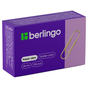 Скрепки золотистые Berlingo - 28 мм - 100 шт