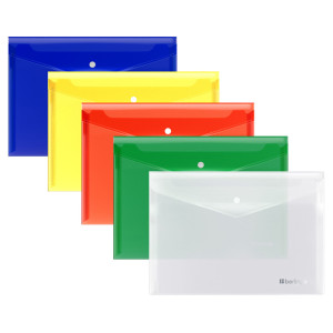 Папка-конверт Berlingo No secret на кнопке - 200 мкм - В5 - Ассорти