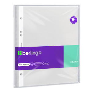 Файлы с перфорацией Berlingo Squares - А5 - 30 мкм - Матовые - 100 шт
