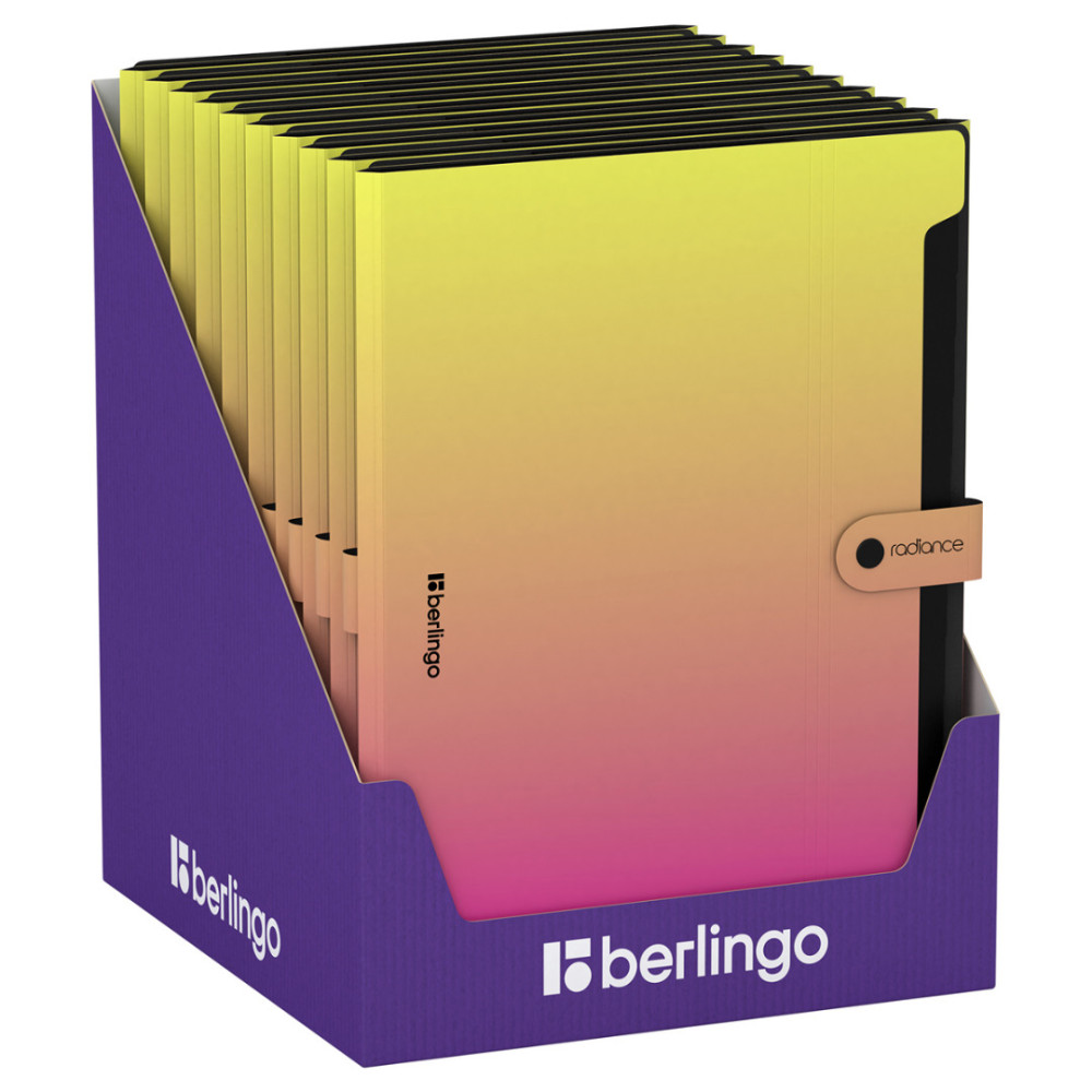 Папка-конверт Berlingo Radiance на кнопке - 12 отделений - А4 - Жёлто-розовая Папка-конверт Berlingo Radiance на кнопке - 12 отделений - А4 - Жёлто-розовая