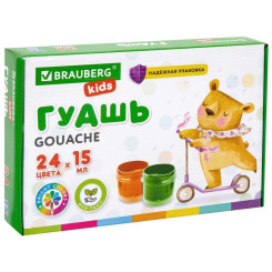 Гуашь Brauberg Kids - 24 цвета - 15 мл Гуашь Brauberg Kids - 24 цвета - 15 мл