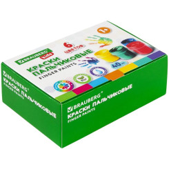 Краски пальчиковые Brauberg Kids Классика - 6 цветов Краски пальчиковые Brauberg Kids Классика - 6 цветов