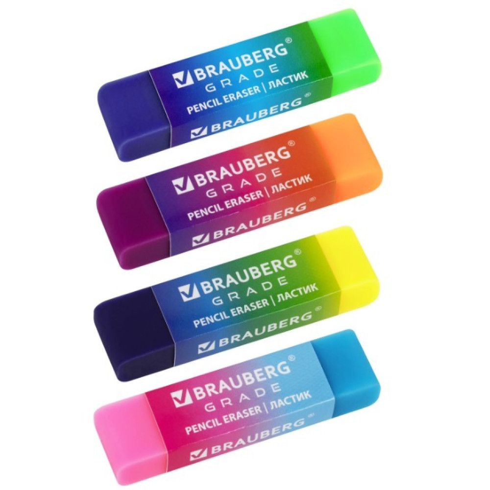 Набор ластиков Brauberg Grade - 65*15*10 мм - 4 шт Набор ластиков Brauberg Grade - 65*15*10 мм - 4 шт