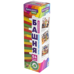 Игра настольная Brauberg Hobby Цветная Башня - 54 бруска Игра настольная Brauberg Hobby Цветная Башня - 54 бруска