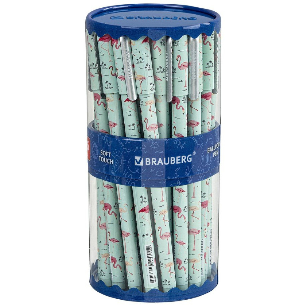 Ручка шариковая Brauberg Soft Touch Stick Flamingo - 0,7 мм - Синяя Ручка шариковая Brauberg Soft Touch Stick Flamingo - 0,7 мм - Синяя