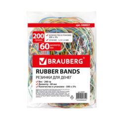 Резинки для банкнот Brauberg - 60 мм - Ассорти - 200 г