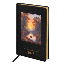 Ежедневник датированный 2027 Brauberg ArtGallery - А5 - 176л - Черный
