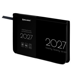 Еженедельник датированный 2027 Brauberg Vista Black coal - А6 - 64 л - Черный
