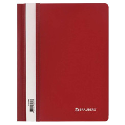 Скоросшиватель пластиковый Brauberg - А5 - 180 мкм - Красный