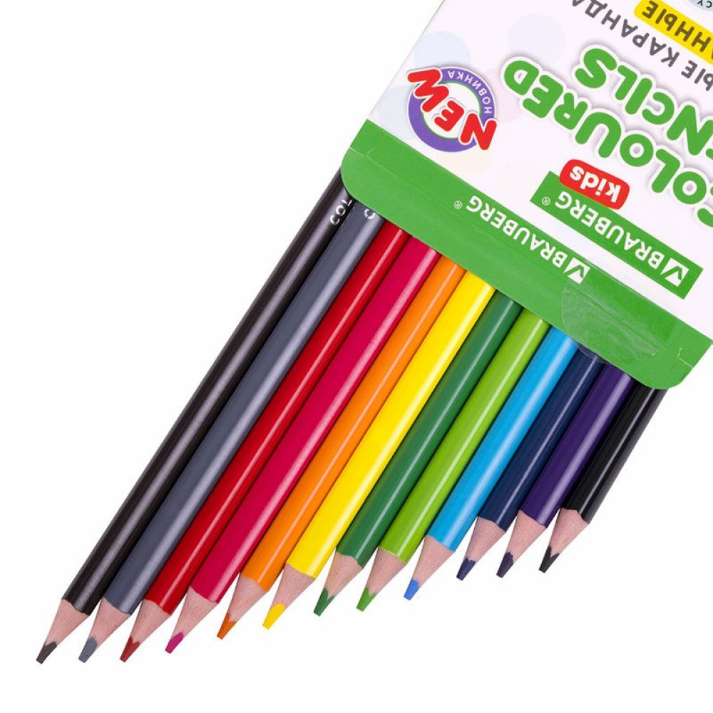 Набор цветных карандашей Brauberg Kids - Трехгранные - 12 цветов Набор цветных карандашей Brauberg Kids - Трехгранные - 12 цветов