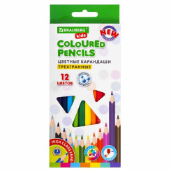 Набор цветных карандашей Brauberg Kids- 12 цветов - Трехгранные