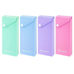 Пенал пластиковый на кнопке Brauberg Pastel - 200*70 мм - 1 отделение