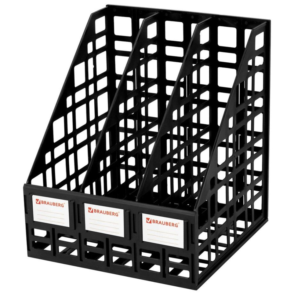 Лоток вертикальный Brauberg Ultra - 3 отделения - Пластик - Чёрный Лоток вертикальный Brauberg Ultra - 3 отделения - Пластик - Чёрный