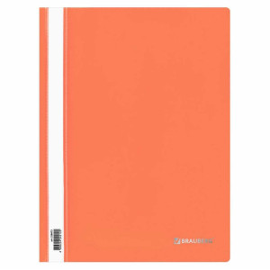 Скоросшиватель пластиковый Brauberg - А4 - 180 мкм - Оранжевый
