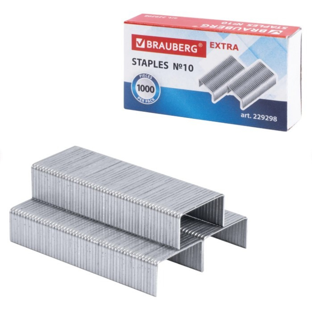 Скобы для степлера Brauberg Extra - №10 - Оцинкованные - 1000шт Скобы для степлера Brauberg Extra - №10 - Оцинкованные - 1000шт