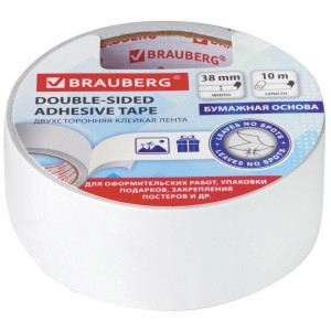 Скотч двусторонний бумажный Brauberg - 38 мм*10 м