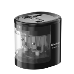 Точилка электрическая Berlingo Power TX - 2 отверстия - Черная