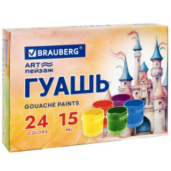 Гуашь Brauberg Art Пейзаж - 24цв - 360мл Гуашь Brauberg Art Пейзаж - 24цв - 360мл