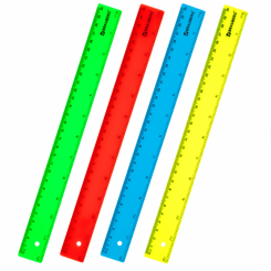 Линейка пластиковая Brauberg - 30 см - Ассорти