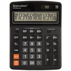 Калькулятор настольный Brauberg Extra -16-BK - 16 разрядов - Чёрный
