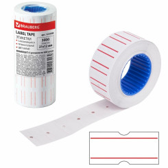 Этикет-лента Brauberg - 21*12 мм - 600 этикеток - Белая с полоской