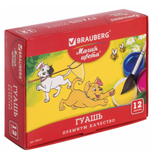 Гуашь Brauberg Магия цвета - 12 цветов - 240 мл