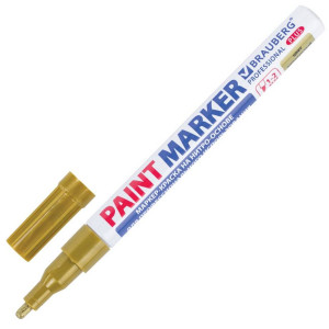 Маркер-краска лаковый Brauberg Professional Plus - 1-2 мм - Золотой