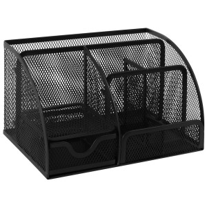 Подставка канцелярская Brauberg Germanium - 7 отделений - Чёрная