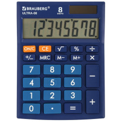 Калькулятор настольный Brauberg Ultra-08-BU - 8 разрядов - Синий