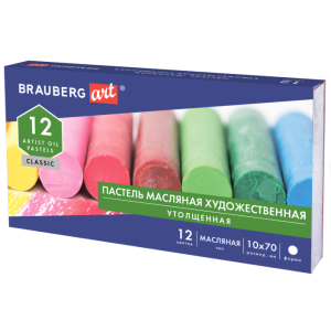 Пастель масляная Brauberg  Art утолщенная - 12 шт