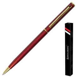 Ручка шариковая подарочная автоматическая Brauberg Slim Burgundy - 0,7 мм - Синяя Ручка шариковая подарочная автоматическая Brauberg Slim Burgundy - 0,7 мм - Синяя