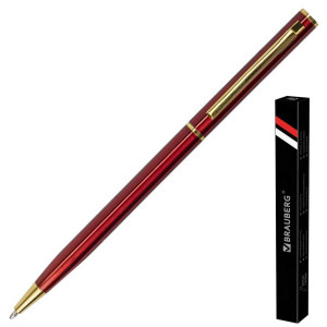 Ручка шариковая подарочная автоматическая Brauberg Slim Burgundy - 0,7 мм - Синяя