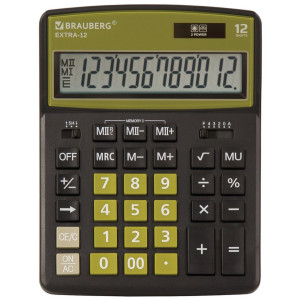 Калькулятор настольный Brauberg Extra Color-12-BKOL - 12 разрядов - Чёрно-оливковый