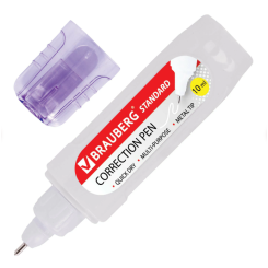Корректор-ручка Brauberg - 10 мл - Металлический наконечник