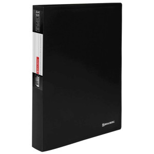 Папка пластиковая Brauberg Office - 80 файлов - 800 мкм - Чёрная