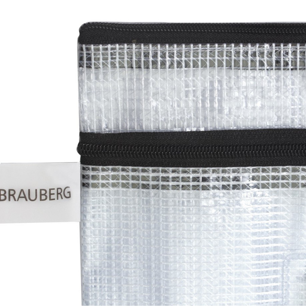Папка-конверт Brauberg Solid на молнии - 2 отделения - 300 мкм - А5 - Прозрачная Папка-конверт Brauberg Solid на молнии - 2 отделения - 300 мкм - А5 - Прозрачная