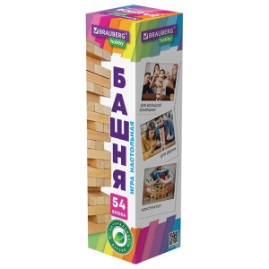 Игра настольная Brauberg Башня - 52 бруска