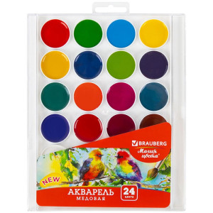Акварель медовая Brauberg Магия цвета - 24 цвета - Без кисти