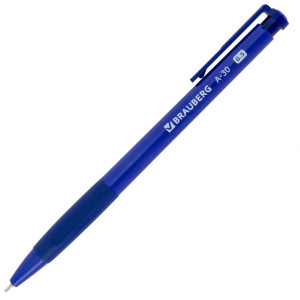 Ручка шариковая автоматическая Brauberg A-30 "Writing 3.0" - Синяя - 0,5 мм