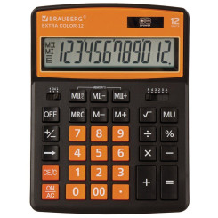 Калькулятор настольный Brauberg Extra Color-12-BKRG - 12 разрядов - Чёрно-оранжевый