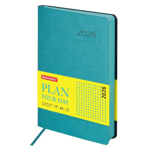 Ежедневник датированный Brauberg Stylish - А5 - 160 листов - Бирюзовый