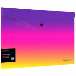 Папка-конверт Brauberg Grade на кнопке - 180 мкм - А4 - Желто-розовая