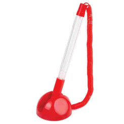 Ручка шариковая настольная Brauberg Стенд-Пен на пружине - Красный корпус - Синяя