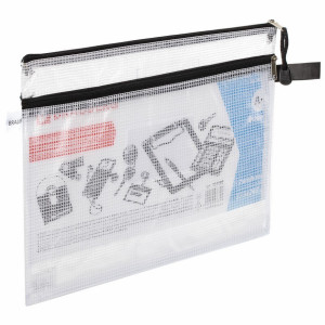 Папка-конверт Brauberg Solid на молнии - 2 отделения - 300 мкм - А4 - Прозрачная