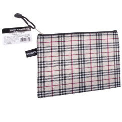 Папка-конверт Brauberg Checked на молнии - А5 - Ткань