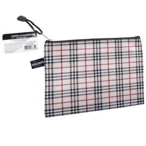 Папка-конверт Brauberg Checked на молнии - А5 - Ткань