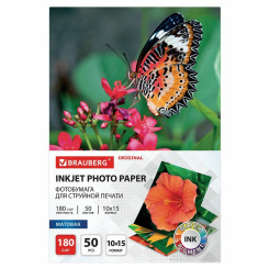 Фотобумага Brauberg Original - А6 - Матовая - Односторонняя - 180 г/кв. м - 50 листов Фотобумага Brauberg Original - А6 - Матовая - Односторонняя - 180 г/кв. м - 50 листов
